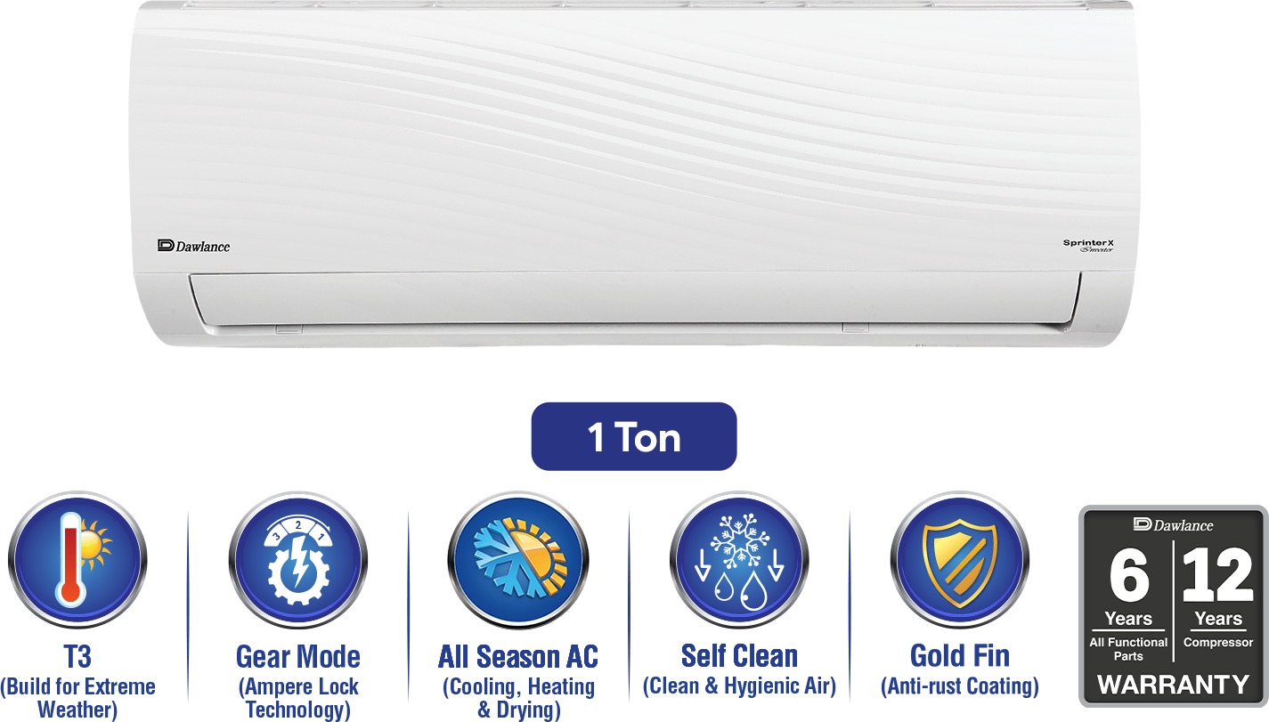 Dawlance Sprinter X T3 Inverter 1 Ton Inverter Split AC